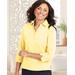 Blair Women's Essential Polo 3/4 Sleeve Tee - Yellow - XL - Misses