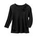 Blair Women's Corsage Tee - Black - PXL - Petite