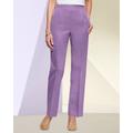 Blair Women's Herringbone Straight Leg Pull-On Pants - Purple - M - Misses