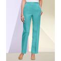 Blair Women's Herringbone Straight Leg Pull-On Pants - Blue - PL - Petite