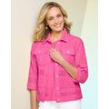 Blair Women's Forever Eyelet Jacket - Pink - 1X - Womens