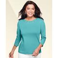 Blair Women's High Tea 3/4 Sleeve Top - Blue - 1X - Womens