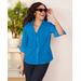Blair Women's Foxcroft Wrinkle-Free Solid 3/4 Sleeve Shirt - Blue - 18W - Womens