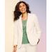 Blair Women's Look-Of-Linen Long Sleeve Blazer - Tan - S - Misses