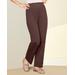 Blair Women's Ponte Stitched Crease Straight Leg Pull-On Pants - Brown - 1X - Womens