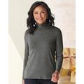 Blair Women's Silky Knit Turtleneck Top - Grey - 2X - Womens