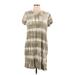 Gap Casual Dress - Mini Crew Neck Short sleeves: Gray Tie-dye Dresses - Women's Size Large