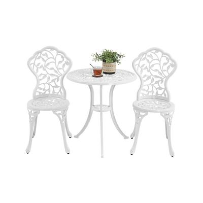 3 tlg. Gartenmöbel-Set 2 Stühle & 1 Tisch Bistroset aus Metall Sitzgruppe Gartengarnitur für 2 Image