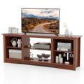 Costway 70-Inch TV Stand for up to 75" Flat Screen TVs with Adjustable Shelves-Walnut