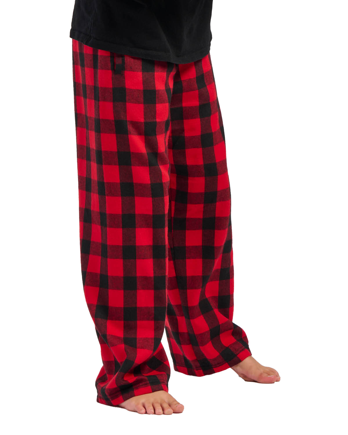 Boxercraft BY6624 Youth Polyester Flannel Pant in Red/Black Buffalo size Medium - Boxercraft
