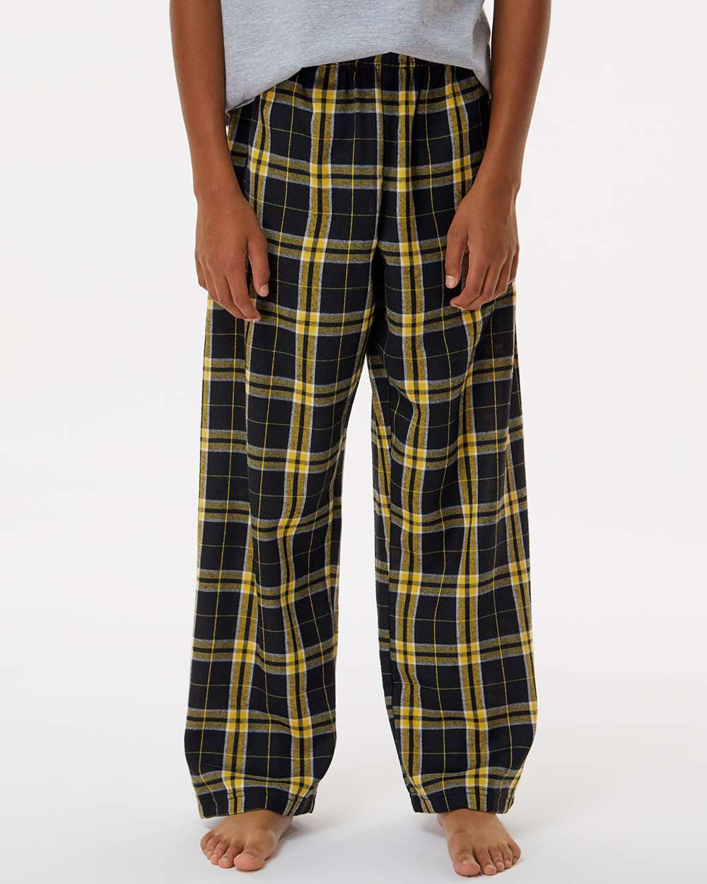 Boxercraft BY6624 Youth Polyester Flannel Pant in Black/Gold size Medium