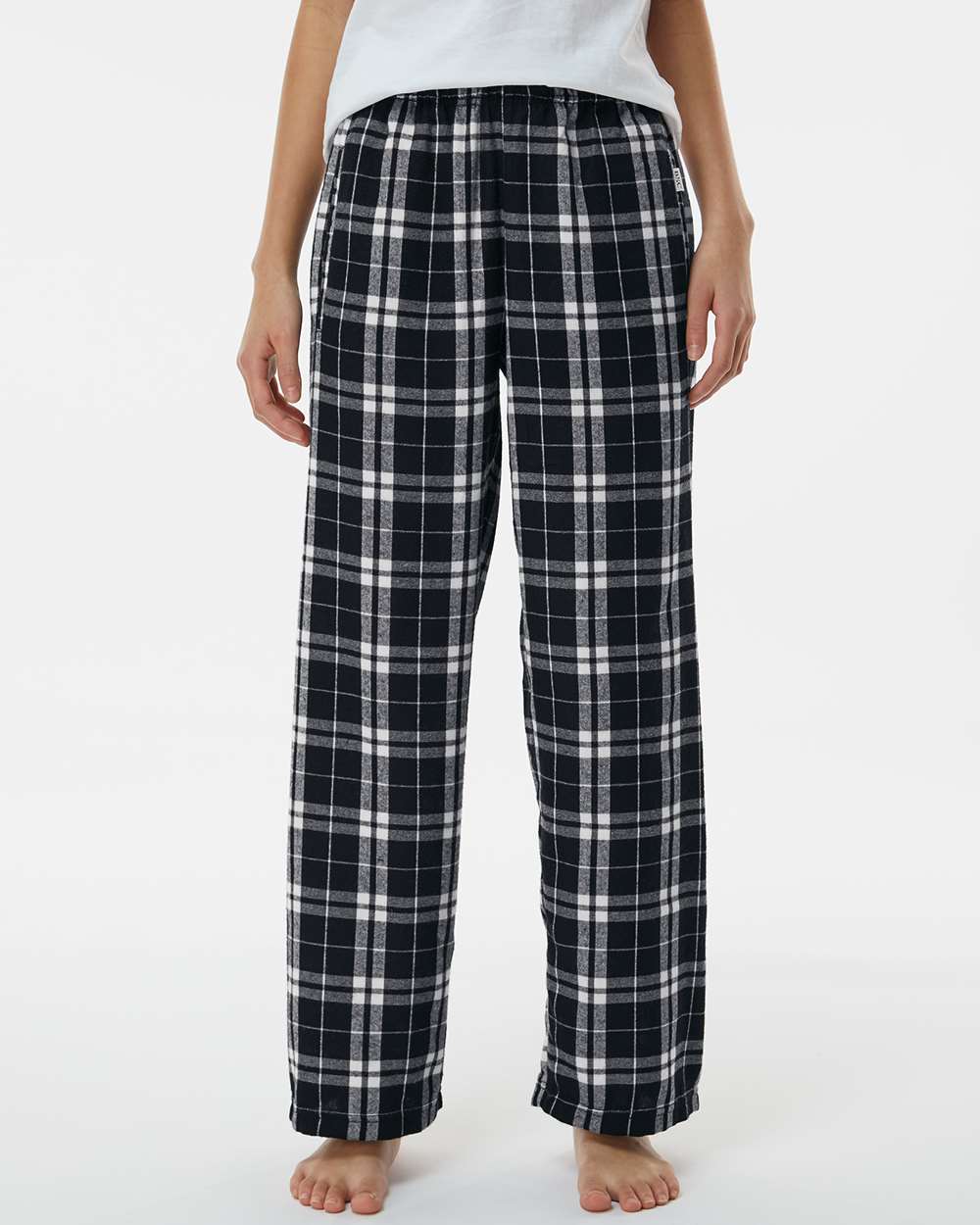 Boxercraft BY6624 Youth Polyester Flannel Pant in Black/White size Small