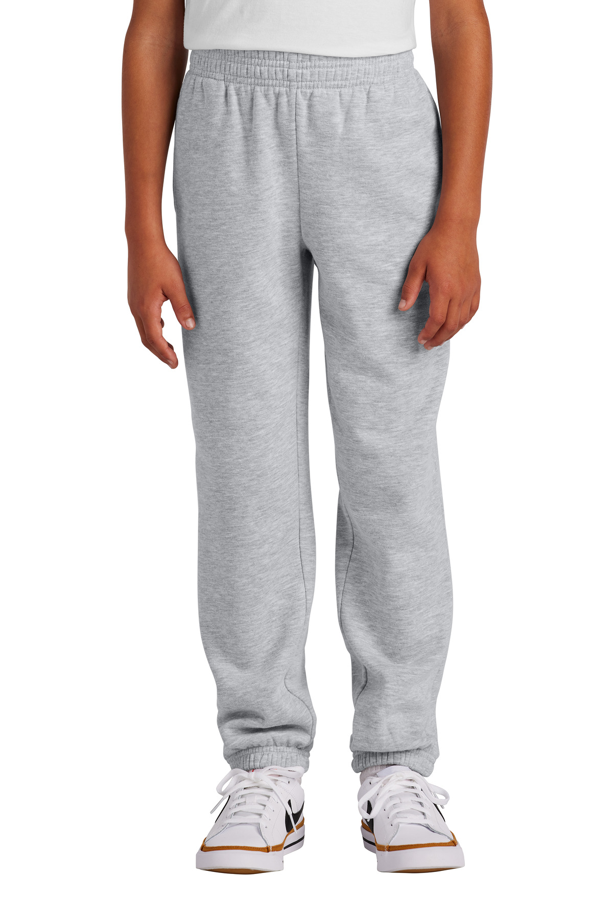 District DT6112Y Youth V.I.T. Fleece Sweatpant in Light Heather Grey size XS | Cotton/Polyester Blend