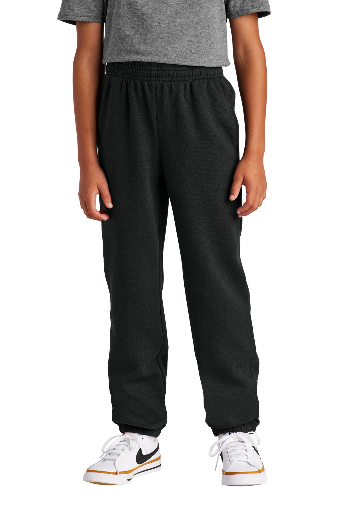 District DT6112Y Youth V.I.T. Fleece Sweatpant in Black size Medium | Cotton/Polyester Blend
