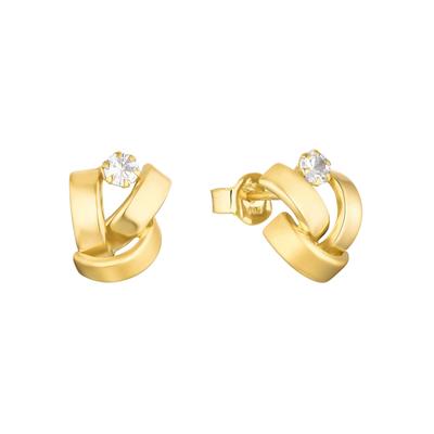 Paar Ohrstecker AMOR "2015292", gold (goldfarben,weiß, kristallweiß), Ohrringe, Damen, Gelbgold 585, mit Zirkonia (synth.) Image
