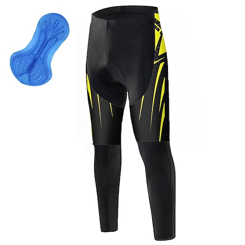 Herren Grafik Fahrradhosen Fahhrad Unterteile Mountainbike MTB Straßenradsport Sport 3D-Polster Schnelltrocknend Feuchtigkeitsableitend Atmungsaktiv Gelb Rot Spandex Bekleidung Fahrradbekleidung