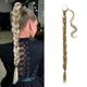 26 Inch Long Braided Ponytail Extension with Hair Tie Straight Wrap Around Hair Extensions Pony Tail DIY Natural Soft Synthetic Hair Piece for Women -Dark Brown