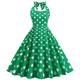 Cocktailkleid im 50er-Jahre-Stil mit offenem Rücken, Vintage-Kleid, Kleid JSK/Pulloverrock, A-Linien-Kleid, ausgestelltes Kleid, Midi, Ballkleid mit Volant für Damen, Neckholder, V-Ausschnitt,