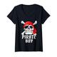 Damen Pirate Boy Shirt Piraten Kostüm Junge Fastnacht Fasching T-Shirt mit V-Ausschnitt