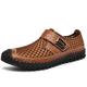 Herren Loafer Slip On Komfort-Müßiggänger Slip-on-Sneakers Handgefertigte Schuhe Wasser-Schuhe Wanderschuhe Klassisch Brautkleider schlicht Täglich Gitter Leder Atmungsaktiv Klettverschluß