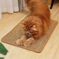 1pc Random Color Cat Scratching Mat, Natural Sisal Cat Scratching Pad, Wear-resistant Cat Grinding Claws Floor Mat, Indoor Furniture Protector For Couch Bed Sofa