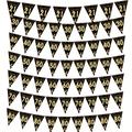 1pc, 18 21 30 40 50 60th Birthday Party Decoration - Black And Golden Pull Flag Banner Triangle Flag For Party Bunner, Party Supplies, And Home Decor