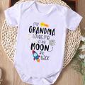 "Baby Girls Cute Casual Romper With ""my Grandma Loves Me To The Moon"" Print For Summer Pregnancy Gift"