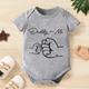 "Baby Boys Casual ""daddy+me"" Print Romper, Short Sleeve Crew Neck Bodysuit For Summer"