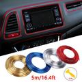 1pc Universal Car Moulding Decoration Flexible Strips 16ft/5m Pvc Strip Interior Auto Mouldings Car Cover Trim Dashboard Door Car-styling