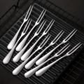 10pcs, Modern Fruit & Dessert Forks - Stainless Steel Decorative Salad Forks, Suitable For Restaurant