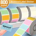 800pcs/roll All-purpose Labels Colorful Label Sticker Mouth Paper Label Sticker Waterproof Self-adhesive Name Label Mark Blank Handwritten Name Commodity Food Paste Category Index Stick Small Note