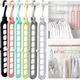 5pcs Multifunctional Closet Organizer With 9 Hole Coat Hanger For College Dorm Room And Bedroom Wardrobe - Space Saving Hanging Shelves System For Girls