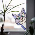 1pc Cat Peeking Glass Window Sticker, Self-adhesive Thickened Waterproof And Moisture-proof Window Film For Glass, Ceramic Tiles Home Decor