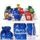 10pcs, Christmas Drawstring Bags White Snowflake Remaining New Year Packaging Drawstring Mouth Bags Snacks Large Gift Bags Candy Fruit Gifts Blind Bags Decorative Bags