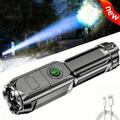 1pc Super Bright Zoomable Flashlight - Portable, Multi-functional, Telescopic Zoom For Outdoor Home Use