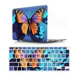 CatXQ Colored Butterfly Design Case for MacBook Pro 15 inch Retina 15 2012-2015 A1398 with Keyboard Cover - H