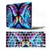 CatXQ Colored Butterfly Design Case for MacBook Pro 15 inch Retina 15 2012-2015 A1398 with Keyboard Cover - C