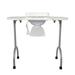 Irfora Table Nail Portable Wheels Carry White Nail Table WithWith 4 Wheels