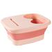 DanBook Durable Plastic Foot Bucket Foot Bath Basin with Foot Massager Foot Soaker Tub for Tired Feet Pink Uncovered