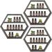 GEROBOOM Essential Oil Rack Wall Mounted Essential Oil Wooden 3-Tier Nail Polish Organizer Holder Solid Wood Hexagon Display Shelves for Essential Oils Wall Rack 3Pack