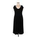 Joseph Ribkoff Casual Dress - A-Line Scoop Neck Short sleeves: Black Solid Dresses - Women's Size 16