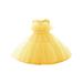 Kids Girl Princess Dresses Sleeveless Round Neck Ruffled Mesh Lace Tulle Tutu High Waist Dress