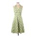 DressBarn Casual Dress - A-Line Halter Sleeveless: Green Polka Dots Dresses - Women's Size 8