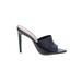 Aldo Heels: Slip-on Stiletto Cocktail Party Black Print Shoes - Women's Size 7 1/2 - Open Toe