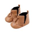 Infant Baby Girls Booties Cowboy Tassel Boots Side Zipper Moccasins Soft Rubber Bottom Non-Slip Toddler Shoe