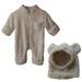 Newborn Bear Warmer Snowsuit Cotton Fleece Romper Jumpsuit for Baby Girls Boys