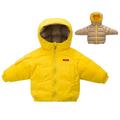 HBYJLZYG Hoodies Reversible Puffer Padded Jacket Winter Baby Boys Girls Wear Long Sleeve Thick Solid Color Keep Warm Jacket Coat