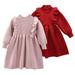 Esaierr Kids Toddler Knit Dress for Girls Baby Fall Winter Sweater Dress Soft Tutu Skirt Casual Dress Pullover Long Sleeve Solid knitted Winter Dress for 1-6T