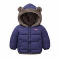 HBYJLZYG Hoodies Fleece Lined Puffer Padded Jacket Toddler Baby Boys Girls Winter Fleece Jacket Solid Color Hooded Zip Jacket Coat