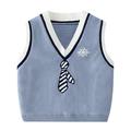 Hwmodou Toddler Kids Boys Girls T-Shirts Cute Vest Fall V Neck Vest Casual Vest Keep Warm Tops Weekend Party T Shirts For Child